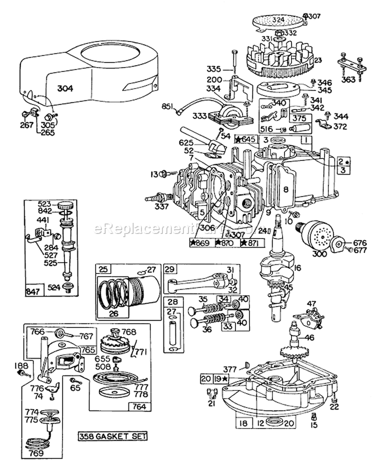 Page D Diagram and Parts List for 16320 0000001-0999999 - 1980 Toro Lawn Mower