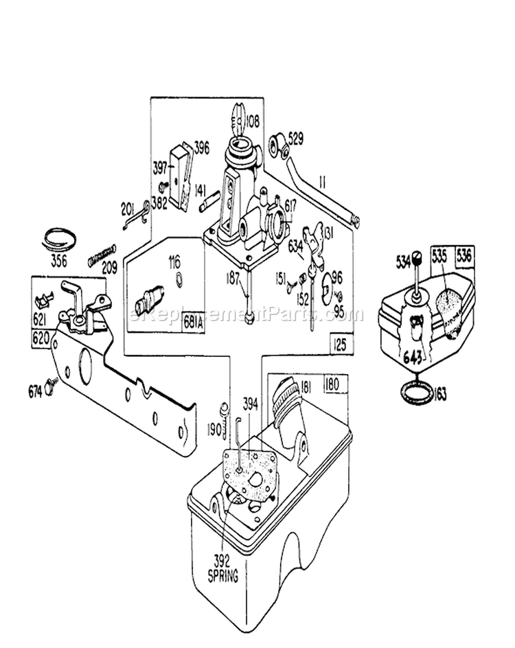 Carburetor Diagram and Parts List for 16320 2000001-2999999 - 1982 Toro Lawn Mower