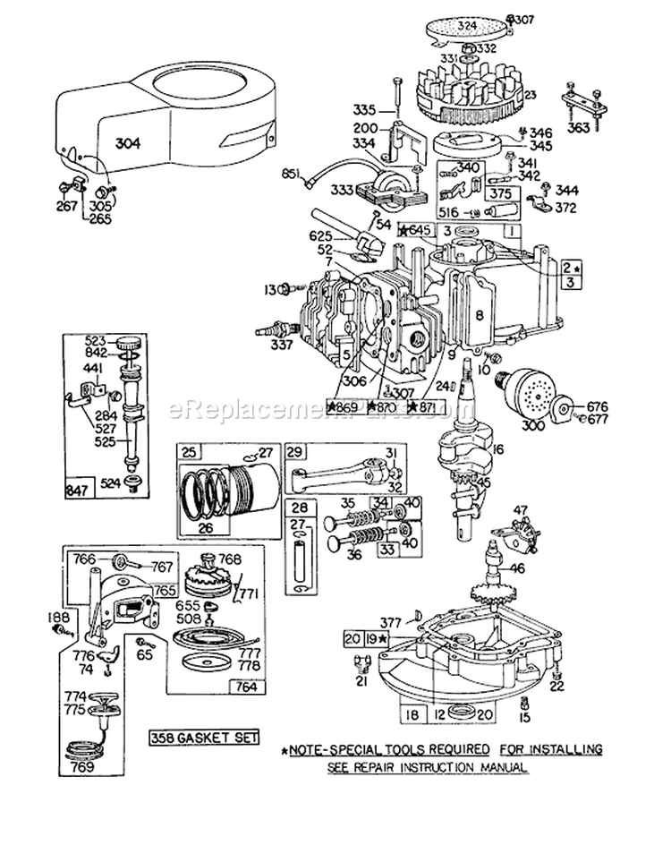 Page E Diagram and Parts List for 16320 2000001-2999999 - 1982 Toro Lawn Mower