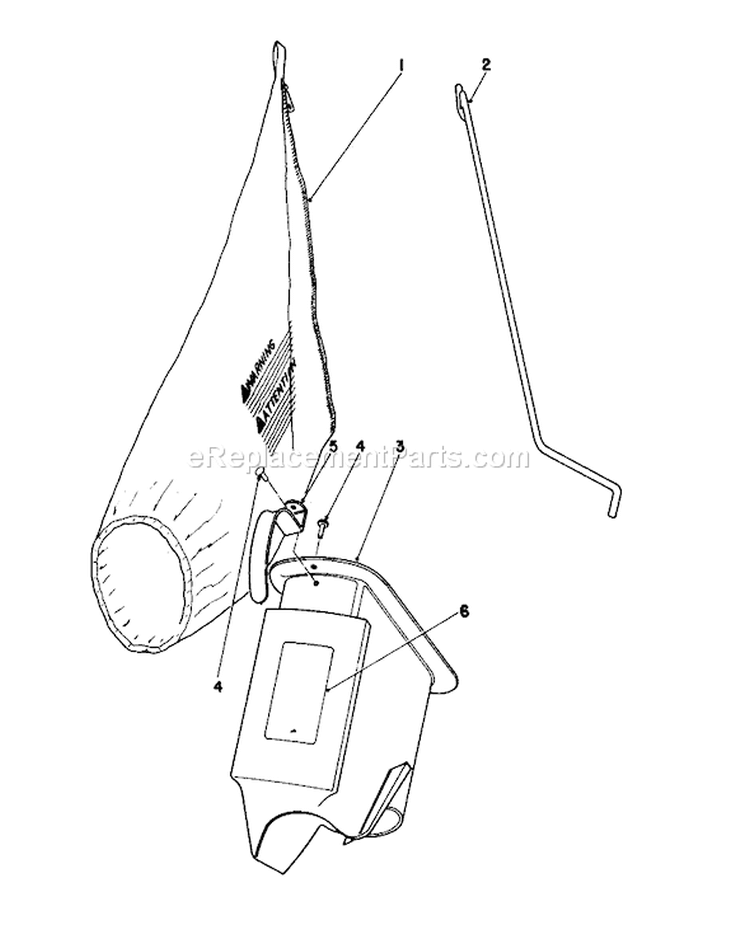 Bagging Kit Diagram and Parts List for 16310 9000001-9999999 - 1979 Toro Lawn Mower