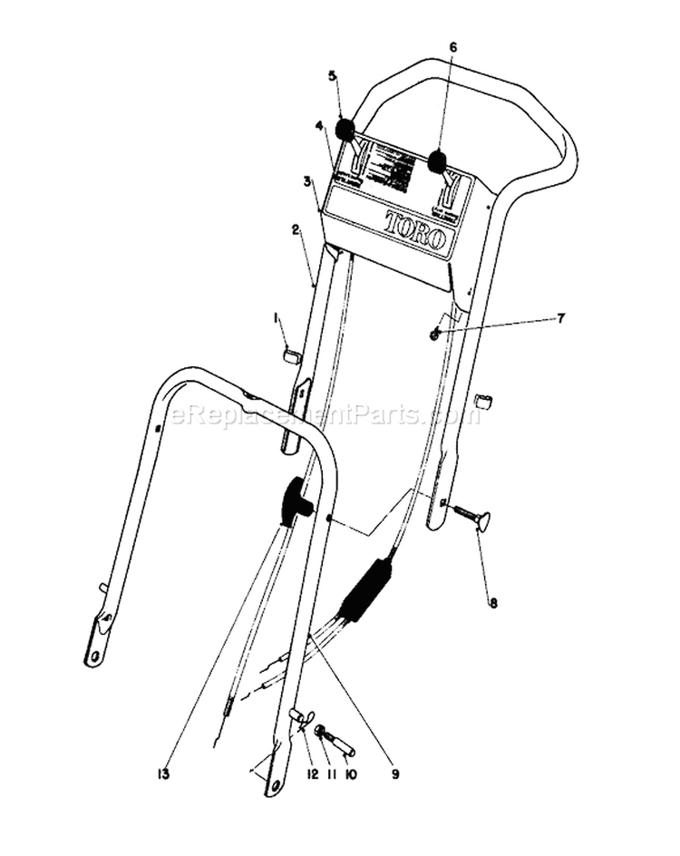 Page M Diagram and Parts List for 16310 9000001-9999999 - 1979 Toro Lawn Mower