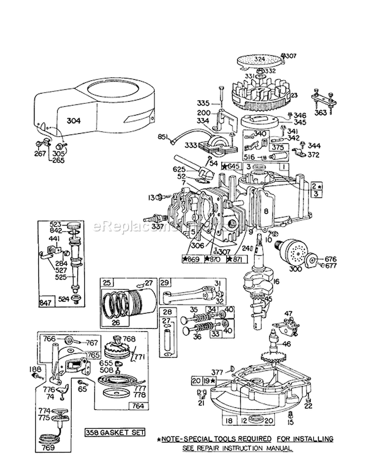Page H Diagram and Parts List for 16310 9000001-9999999 - 1979 Toro Lawn Mower