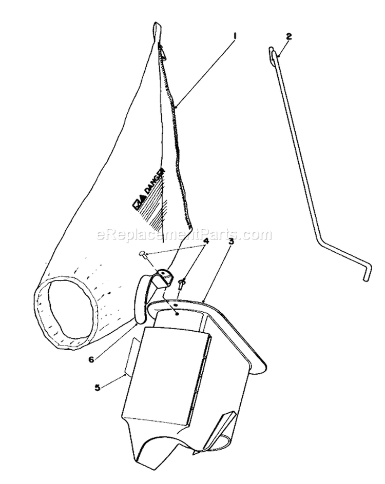 Bagging Kit Diagram and Parts List for 16340C 5000001-5999999 - 1985 Toro Lawn Mower
