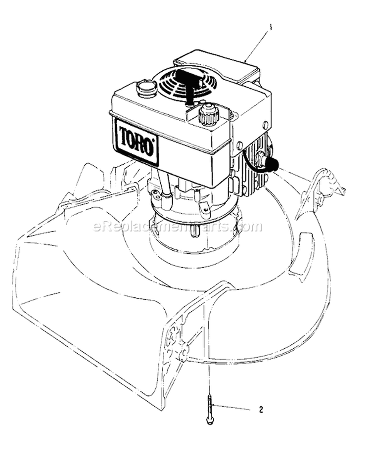 Engine Assembly Diagram and Parts List for 16340C 6000001-6999999 - 1986 Toro Lawn Mower