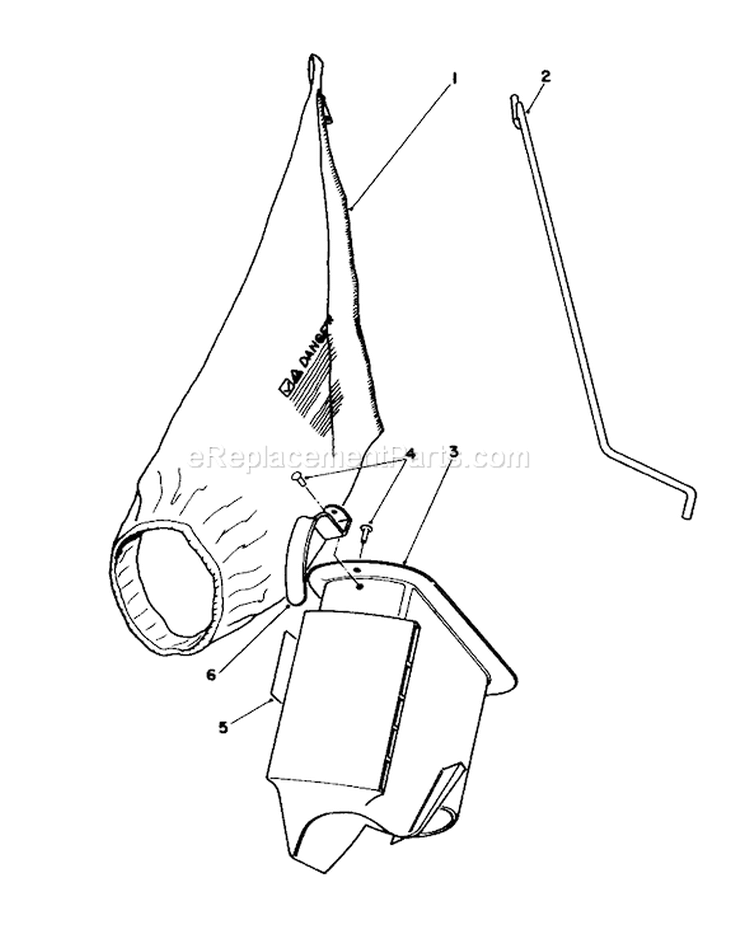 Bagging Kit Diagram and Parts List for 16340C 7000001-7999999 - 1987 Toro Lawn Mower
