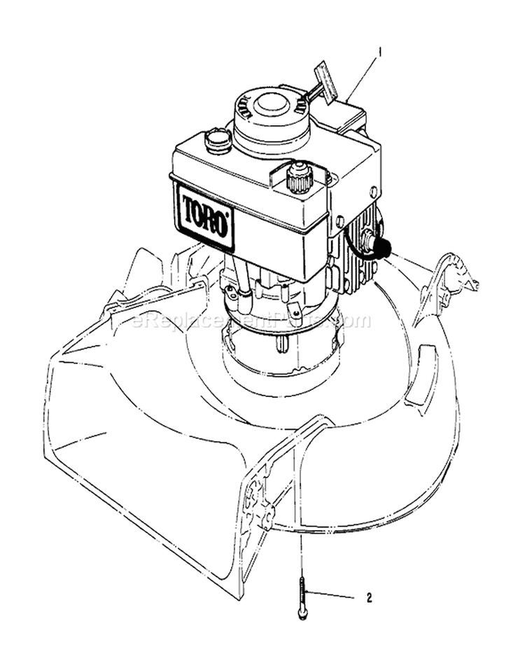 Engine Assembly Diagram and Parts List for 16340C 7000001-7999999 - 1987 Toro Lawn Mower