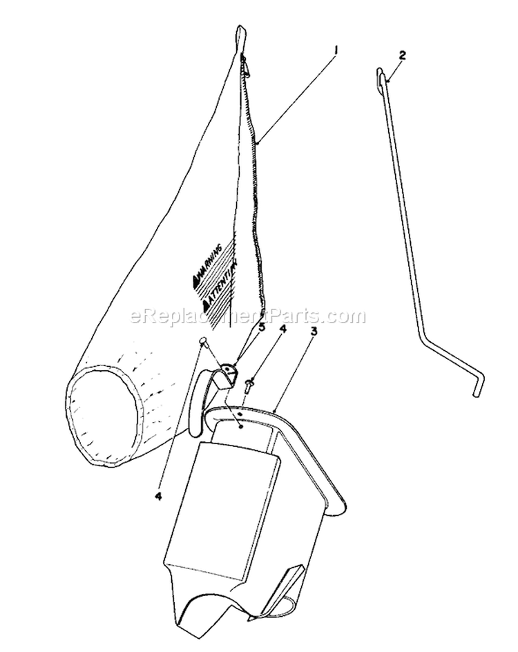Bagging Kit Diagram and Parts List for 16350 9000001-9999999 - 1979 Toro Lawn Mower