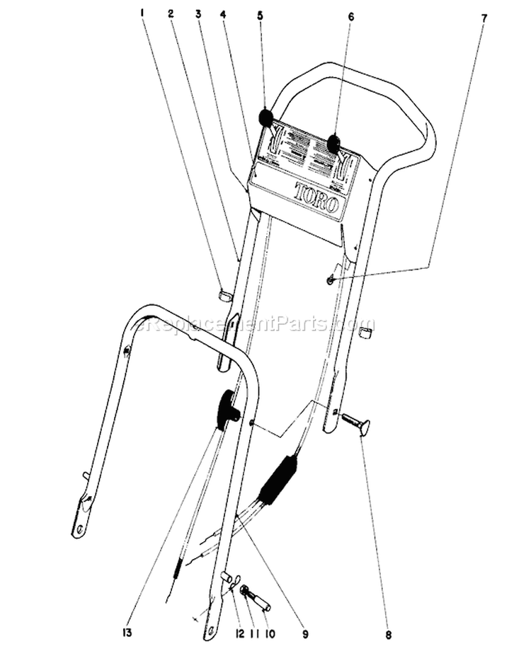 Page M Diagram and Parts List for 16360 9000001-9999999 - 1979 Toro Lawn Mower