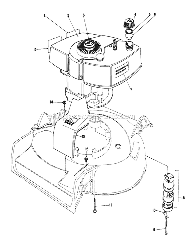 Engine Assembly Diagram and Parts List for 16380 0000001-0999999 - 1980 Toro Lawn Mower