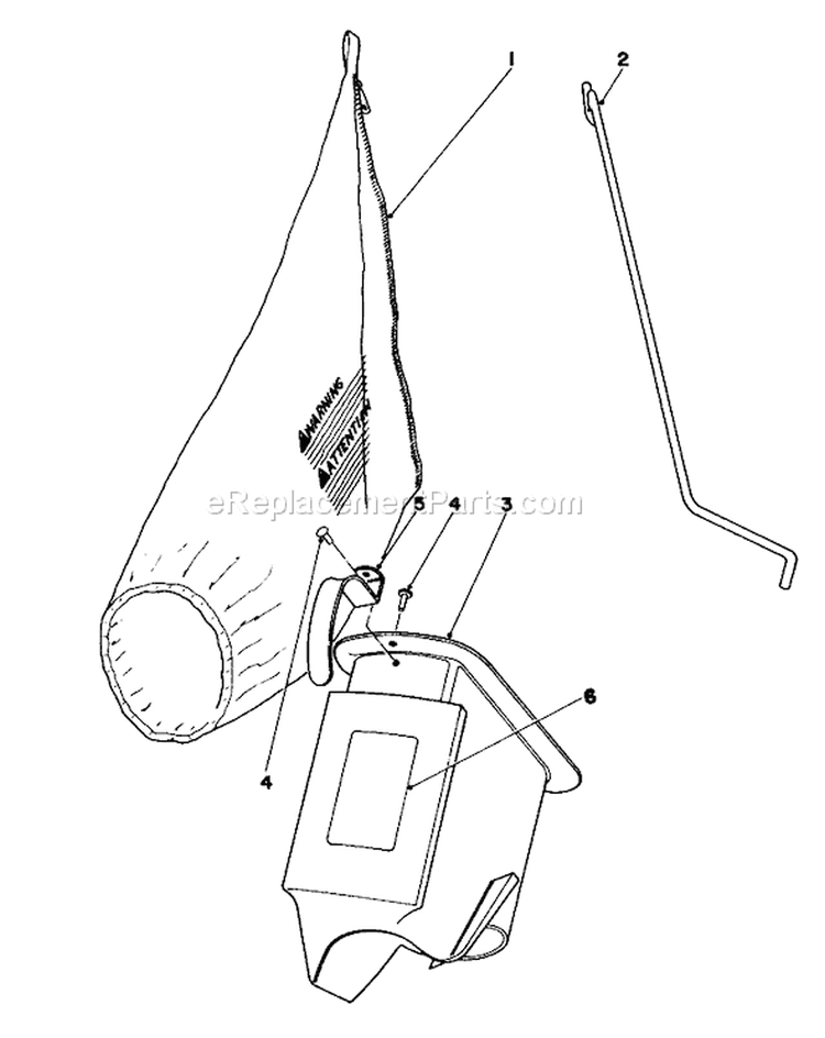 Bagging Kit Diagram and Parts List for 16380 9000001-9999999 - 1979 Toro Lawn Mower