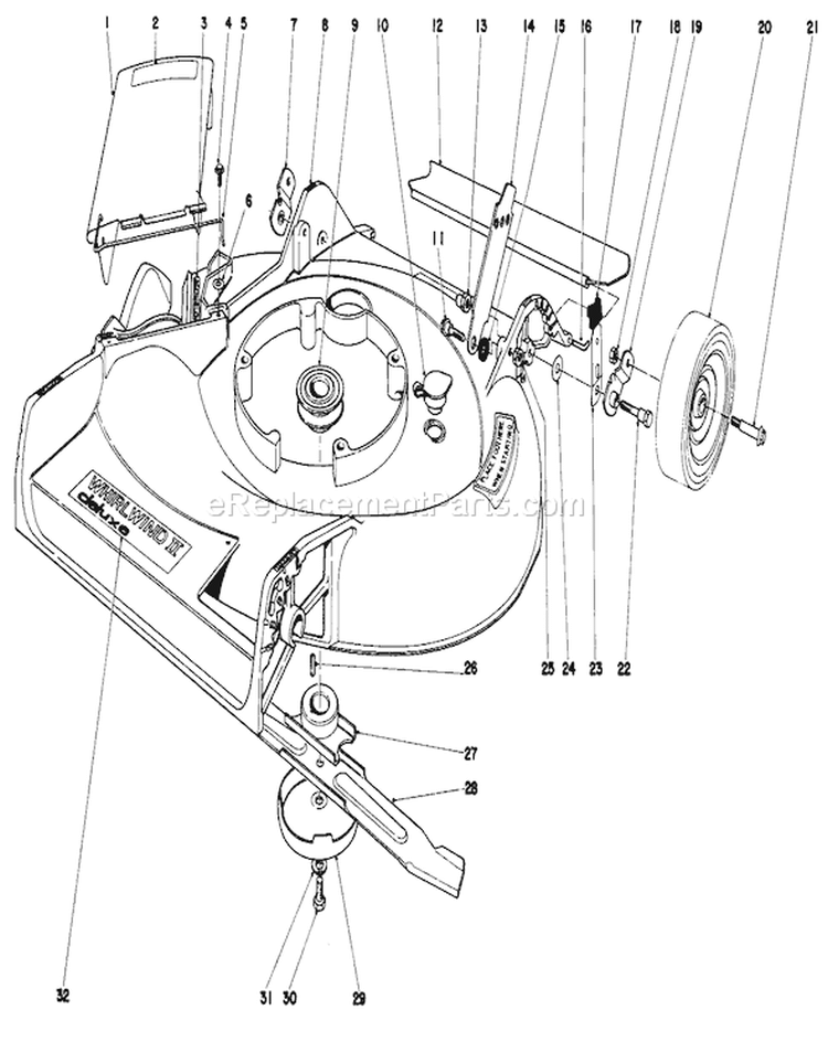 Housing Assembly Diagram and Parts List for 16380 9000001-9999999 - 1979 Toro Lawn Mower
