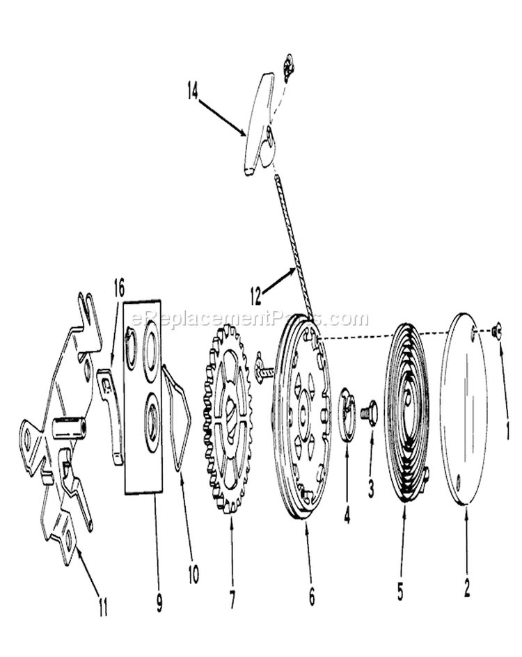 Rewind Starter No. 590519 Diagram and Parts List for 16380 9000001-9999999 - 1979 Toro Lawn Mower