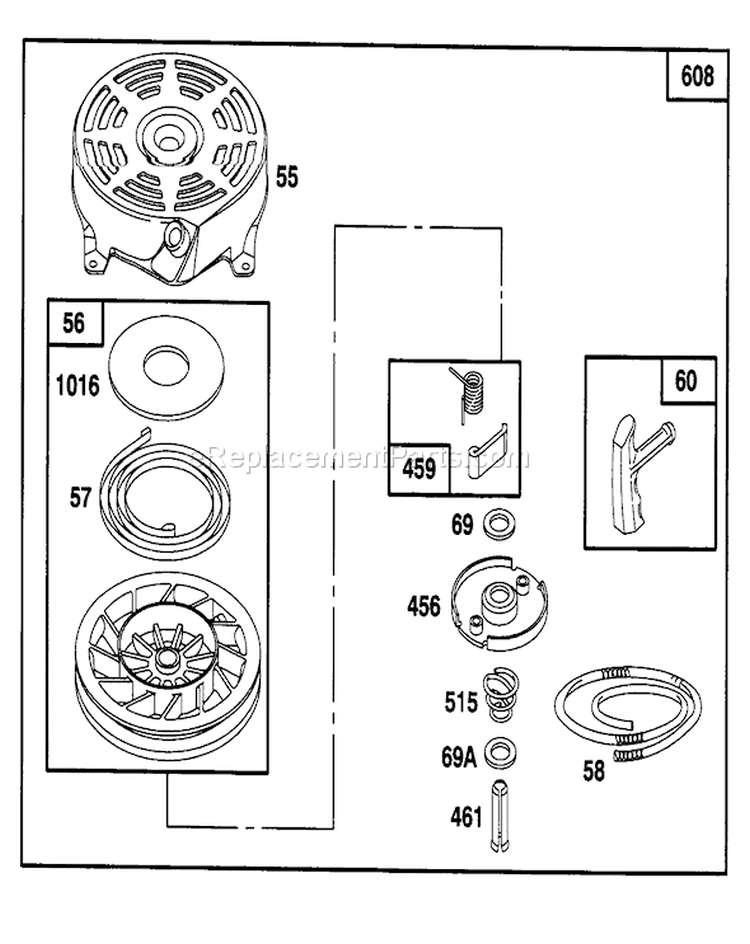 Page G Diagram and Parts List for 16400 6900001-6999999 - 1996 Toro Lawn Mower