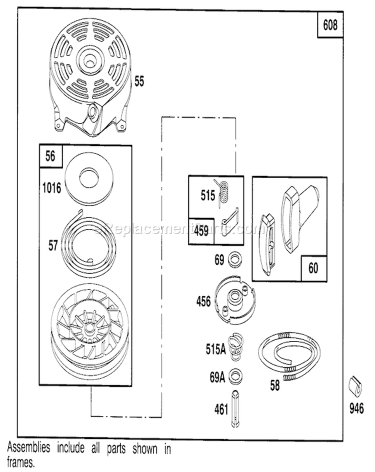 Page F Diagram and Parts List for 16401 4900001-4999999 - 1994 Toro Lawn Mower
