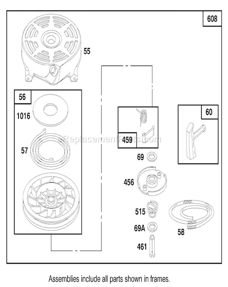 Page G Diagram and Parts List for 16401 890000001-899999999 - 1998 Toro Lawn Mower