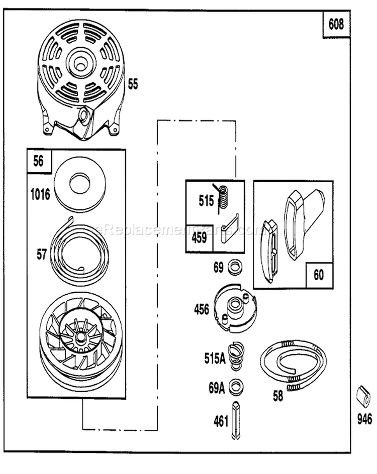 Page G Diagram and Parts List for 16403 1000001-1999999 - 1991 Toro Lawn Mower