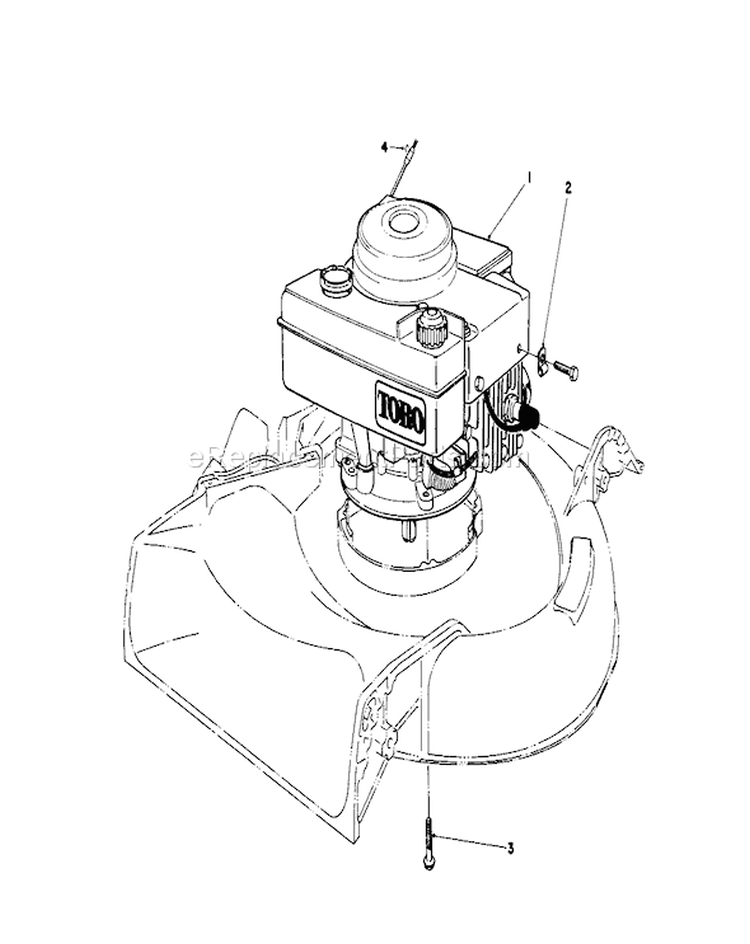 Engine Assembly Diagram and Parts List for 16575C 8000001-8999999 - 1988 Toro Lawn Mower