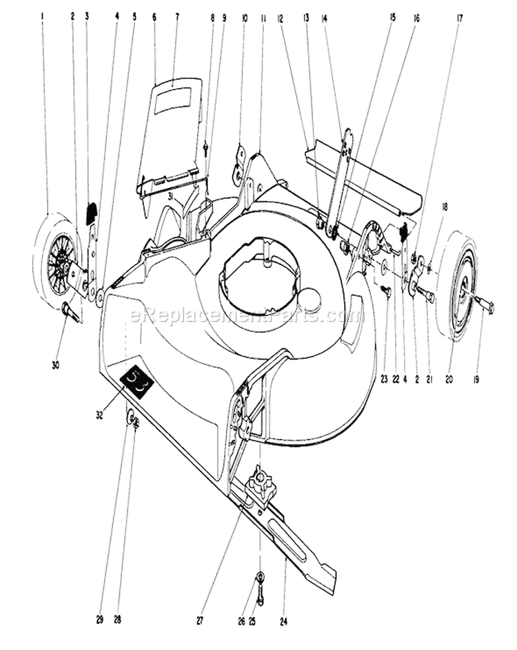 Housing Assembly Diagram and Parts List for 16575C 8000001-8999999 - 1988 Toro Lawn Mower