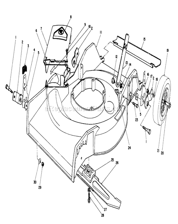 Housing Assembly Diagram and Parts List for 16575C 9000001-9999999 - 1989 Toro Lawn Mower