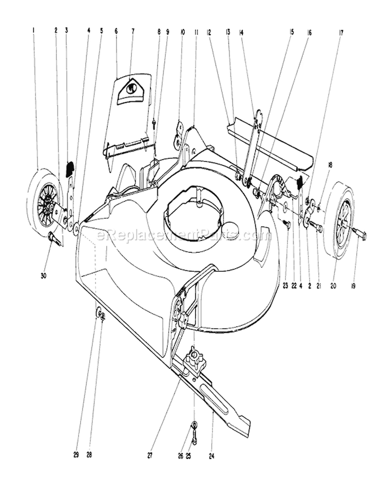Housing Assembly Diagram and Parts List for 16575 6000001-6999999 - 1986 Toro Lawn Mower