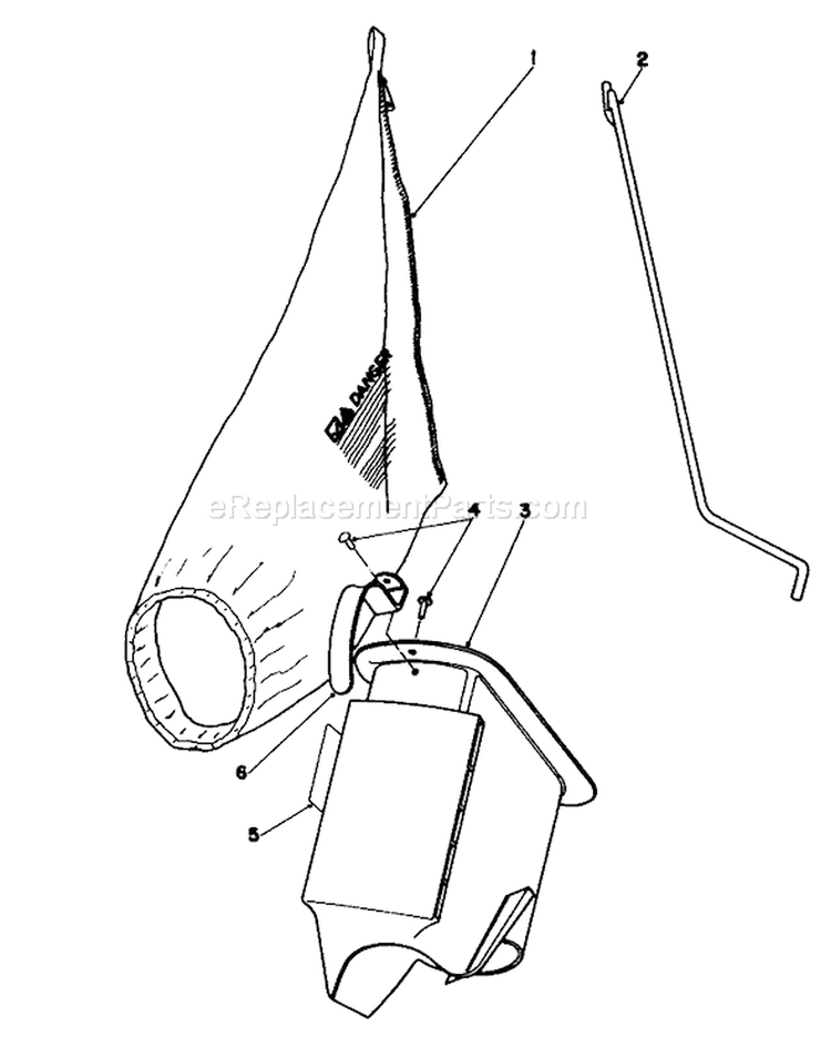 Bagging Kit No. 47-6510 Diagram and Parts List for 16575 7000001-7999999 - 1987 Toro Lawn Mower