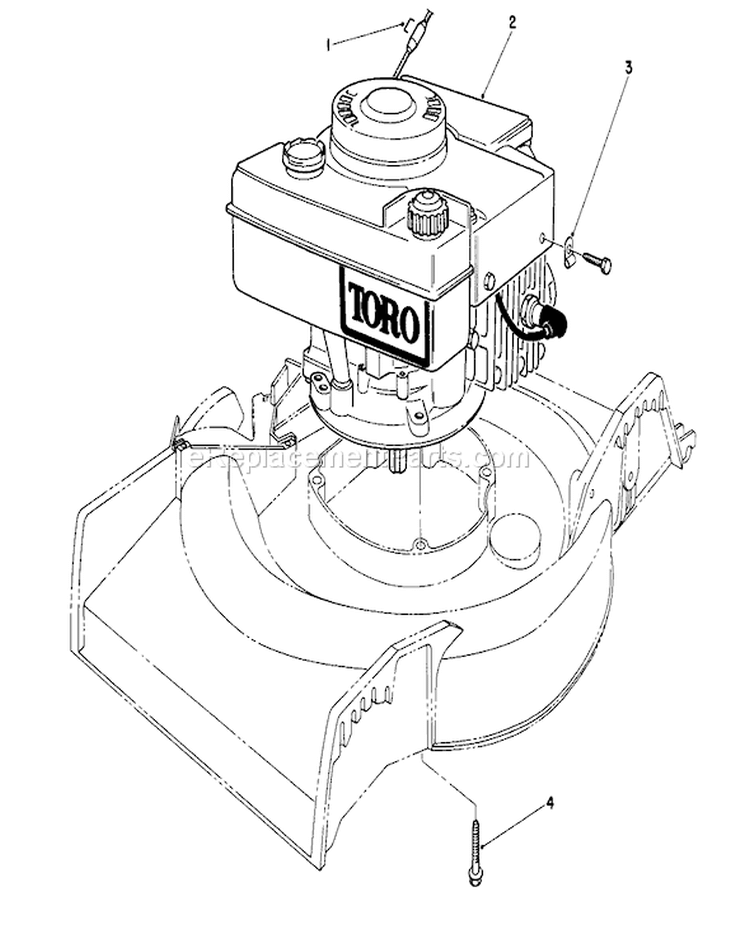 Engine Assembly Diagram and Parts List for 16575 8012679-8999999 - 1988 Toro Lawn Mower