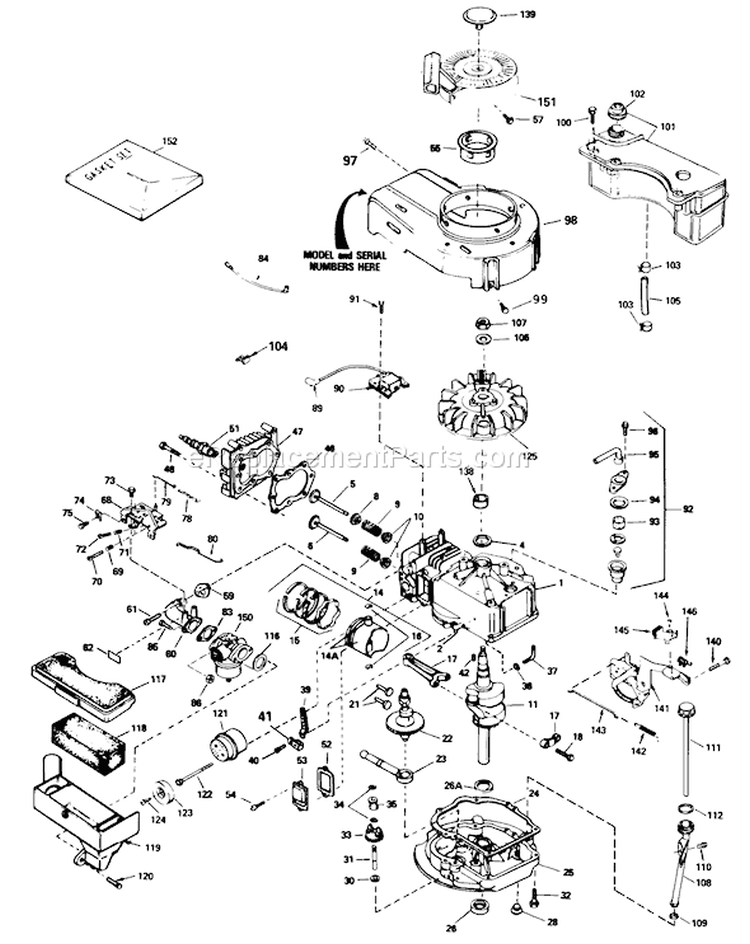 Engine Diagram and Parts List for 16575 8012679-8999999 - 1988 Toro Lawn Mower