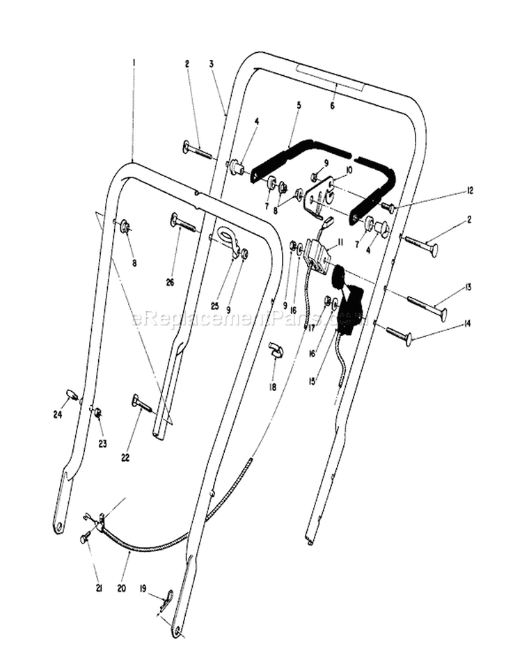 Handle Assembly Diagram and Parts List for 16575 8012679-8999999 - 1988 Toro Lawn Mower
