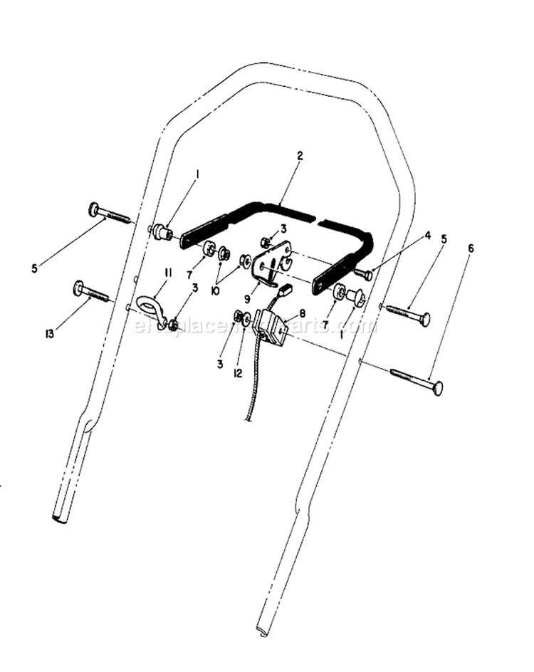 Control Assembly Diagram and Parts List for 16585C 8000001-8999999 - 1988 Toro Lawn Mower