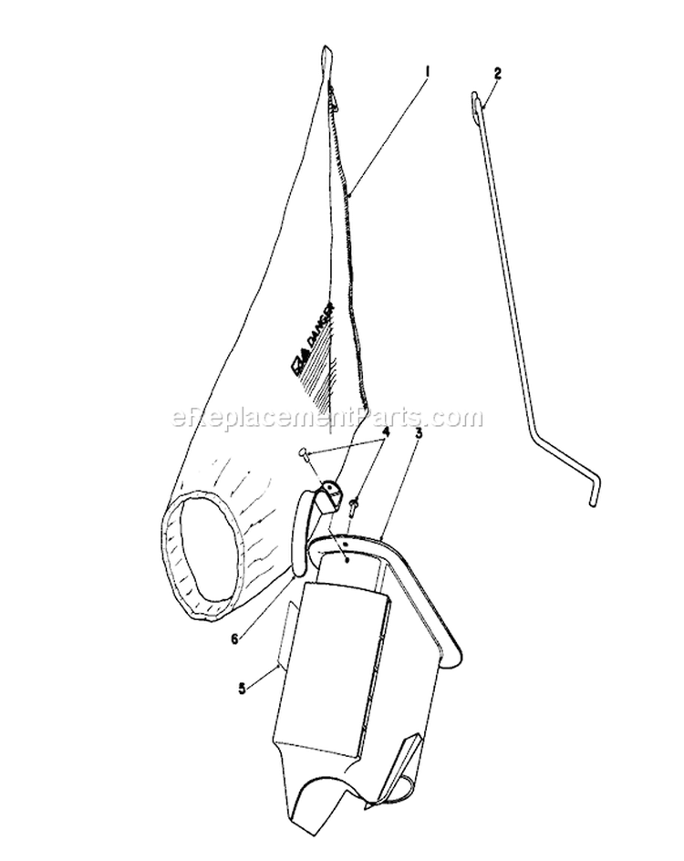 Bagging Kit Diagram and Parts List for 16585C 9000001-9999999 - 1989 Toro Lawn Mower