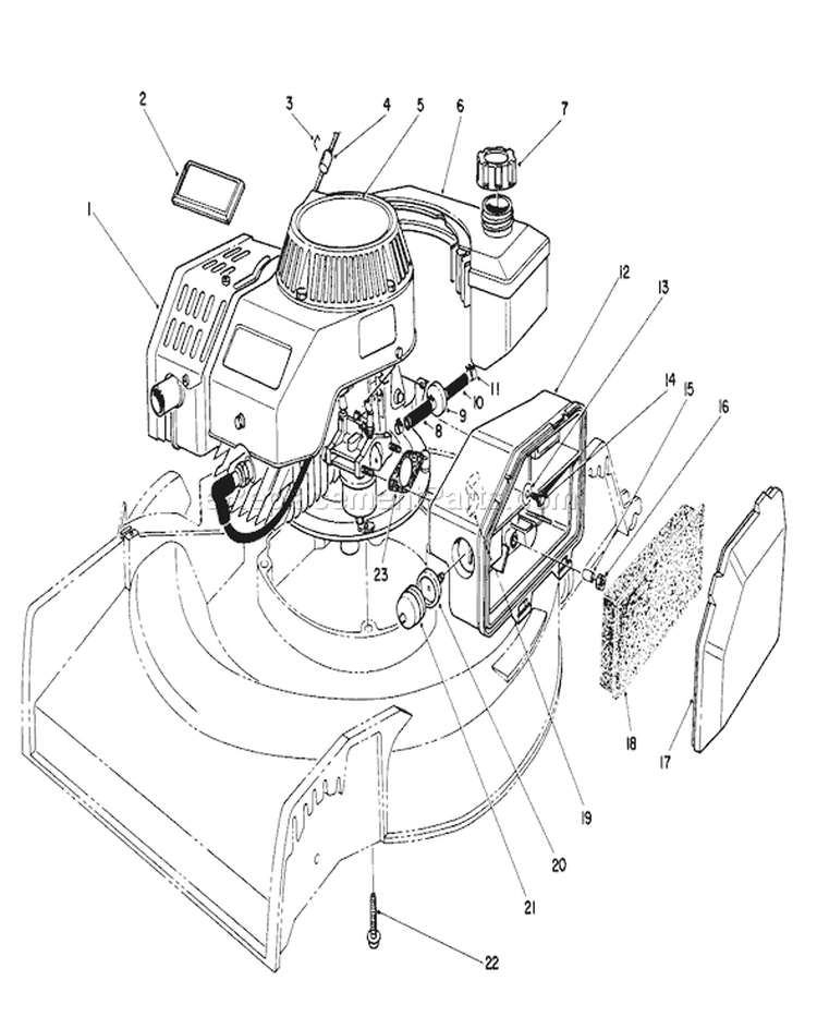 Engine Diagram and Parts List for 16585C 9000001-9999999 - 1989 Toro Lawn Mower