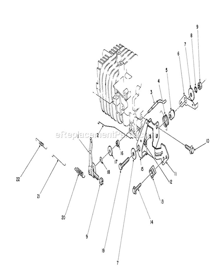 Governor Assembly Diagram and Parts List for 16585C 9000001-9999999 - 1989 Toro Lawn Mower