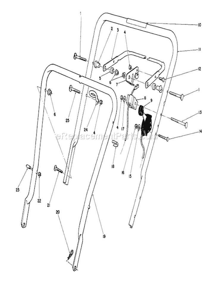 Handle Assembly Diagram and Parts List for 16585 5000001-5999999 - 1985 Toro Lawn Mower