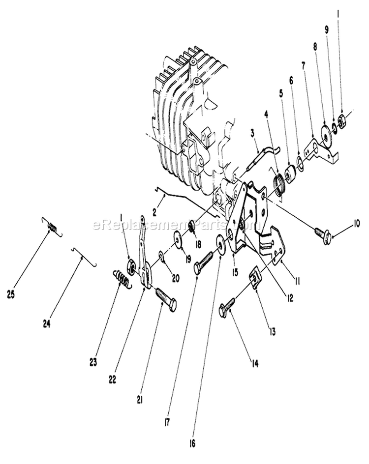 Governor Assembly Diagram and Parts List for 16585 7000001-7999999 - 1987 Toro Lawn Mower