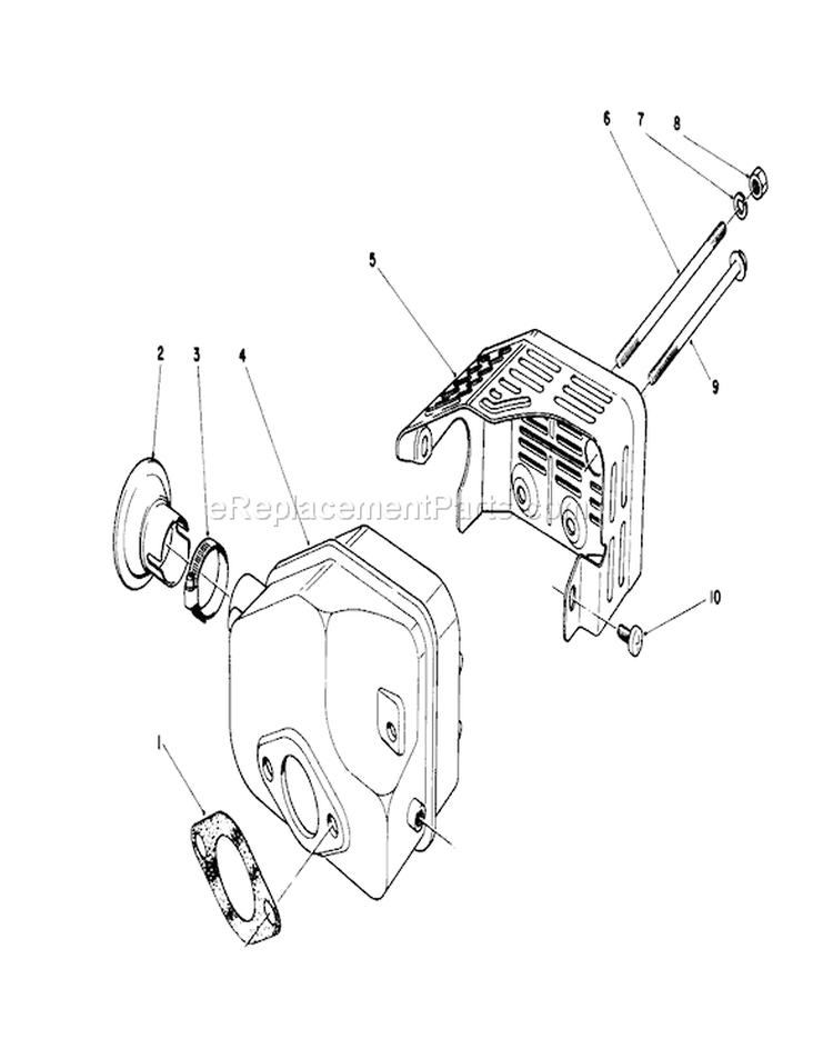 Muffler Assembly Diagram and Parts List for 16585 8000001-8004251 - 1988 Toro Lawn Mower