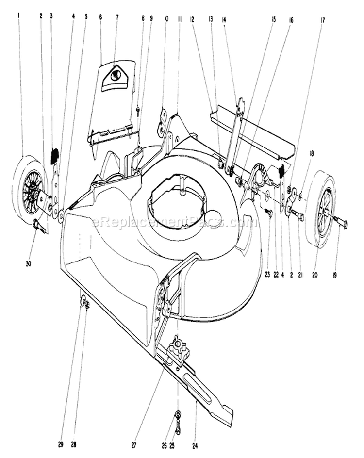 Housing Assembly Diagram and Parts List for 16585 8000001-8004251 - 1988 Toro Lawn Mower