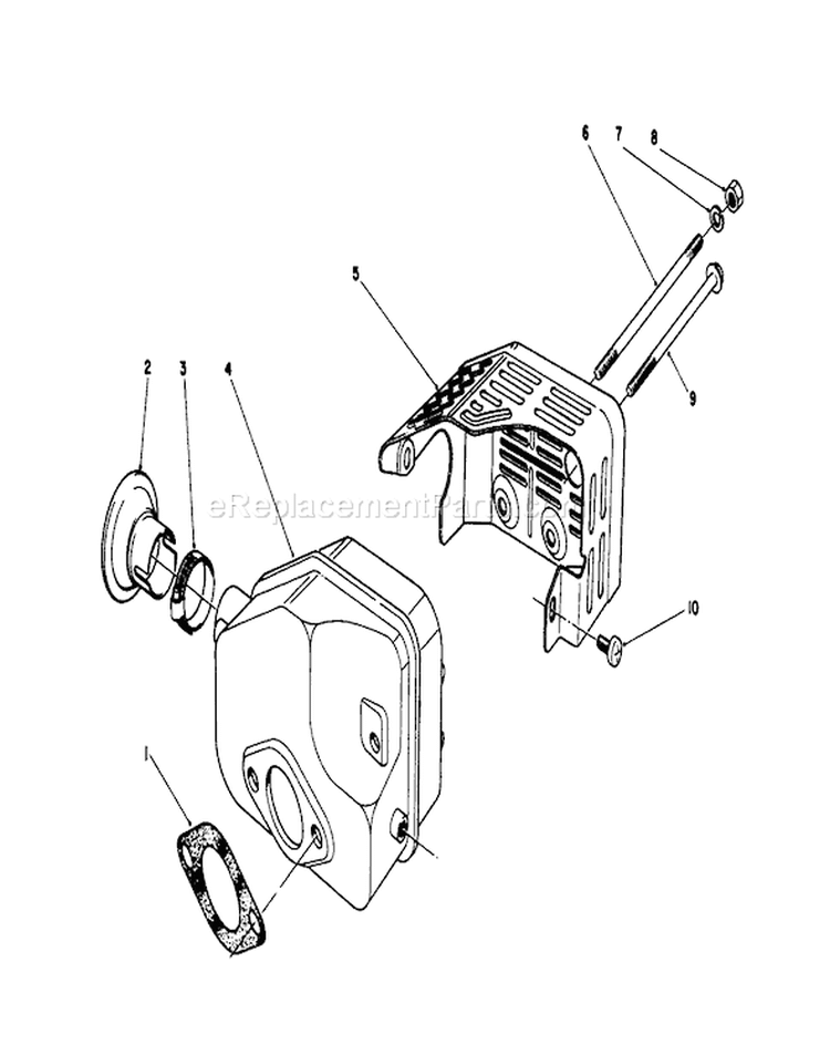 Muffler Assembly Diagram and Parts List for 16585 8004252-8999999 - 1988 Toro Lawn Mower