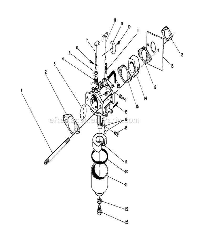 Carburetor Assembly Diagram and Parts List for 16585 8004252-8999999 - 1988 Toro Lawn Mower