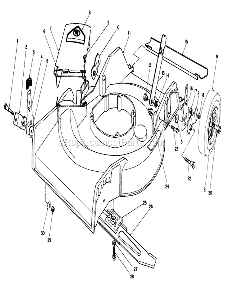 Housing Assembly Diagram and Parts List for 16585 8004252-8999999 - 1988 Toro Lawn Mower