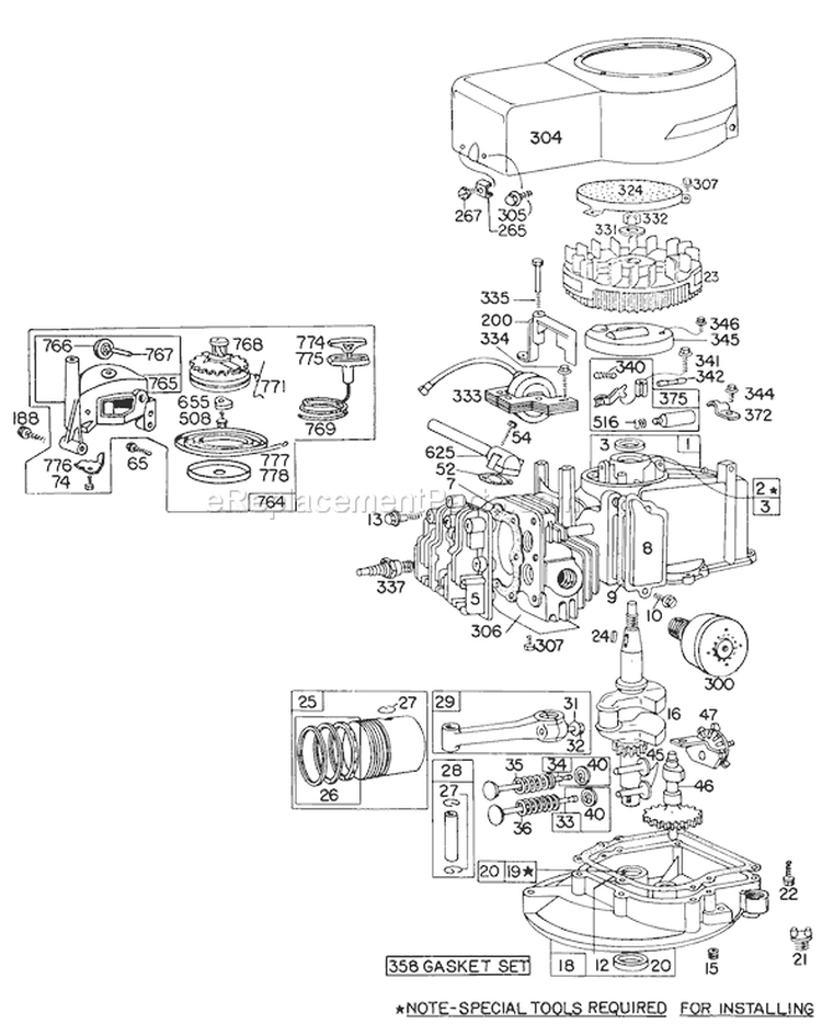 Page C Diagram and Parts List for 16711 7000001-7999999 - 1977 Toro Lawn Mower