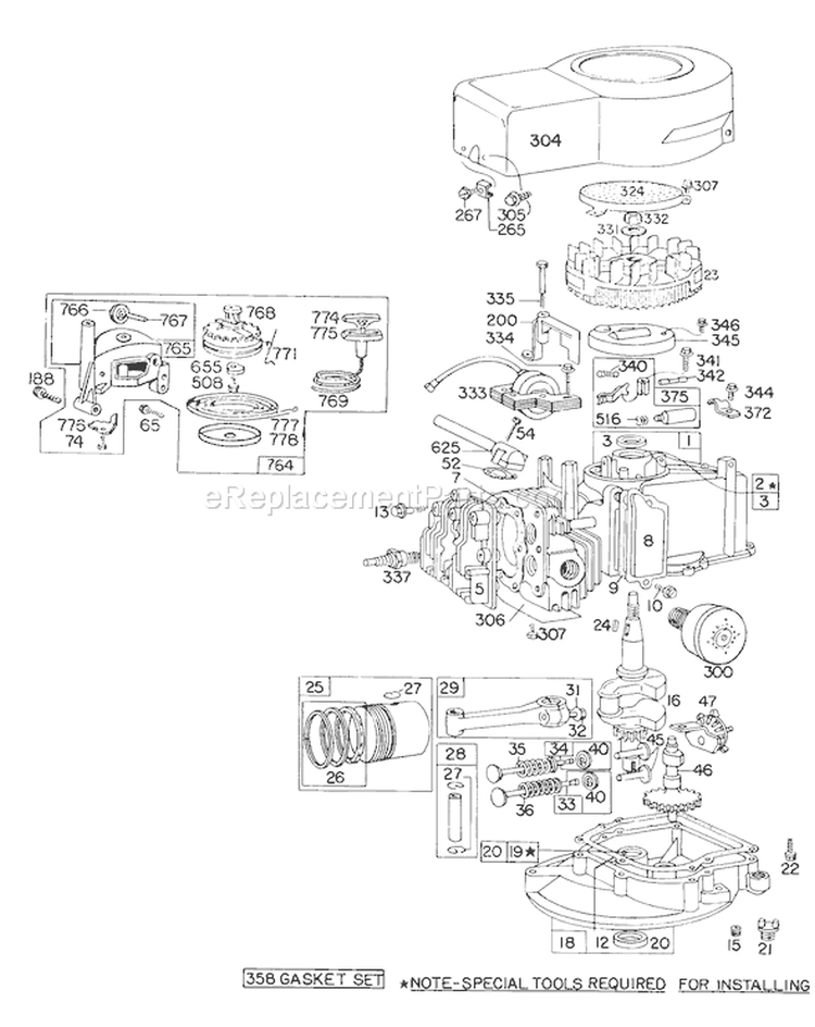 Page C Diagram and Parts List for 16756 7000001-7999999 - 1977 Toro Lawn Mower