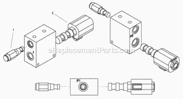 Plow Motor Control Valve Assembly P40 And P75 Diagram and Parts List for 2011  Toro Lawn Tractor Accessories