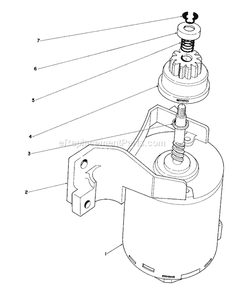 Starter Assembly Diagram and Parts List for 16770 3000001-3999999 - 1983 Toro Lawn Mower