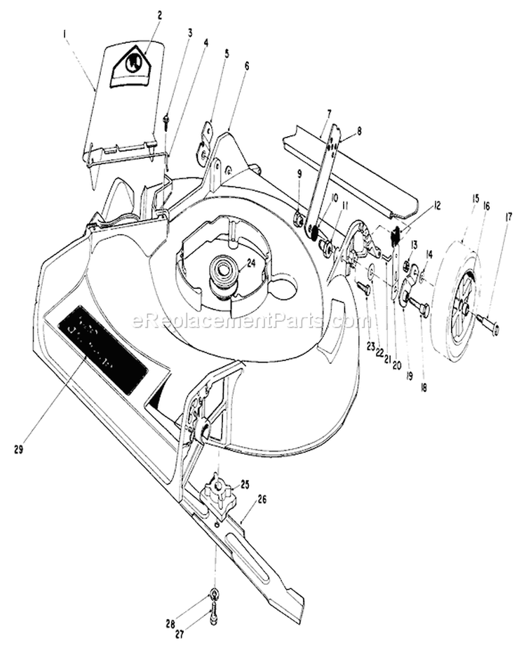 Housing Assembly Diagram and Parts List for 16770 4000001-4999999 - 1984 Toro Lawn Mower