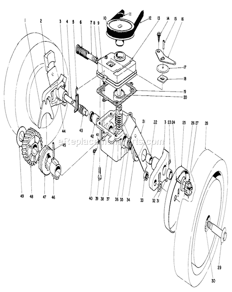 Gear Case Assembly Diagram and Parts List for 16771 3000001-3999999 - 1983 Toro Lawn Mower