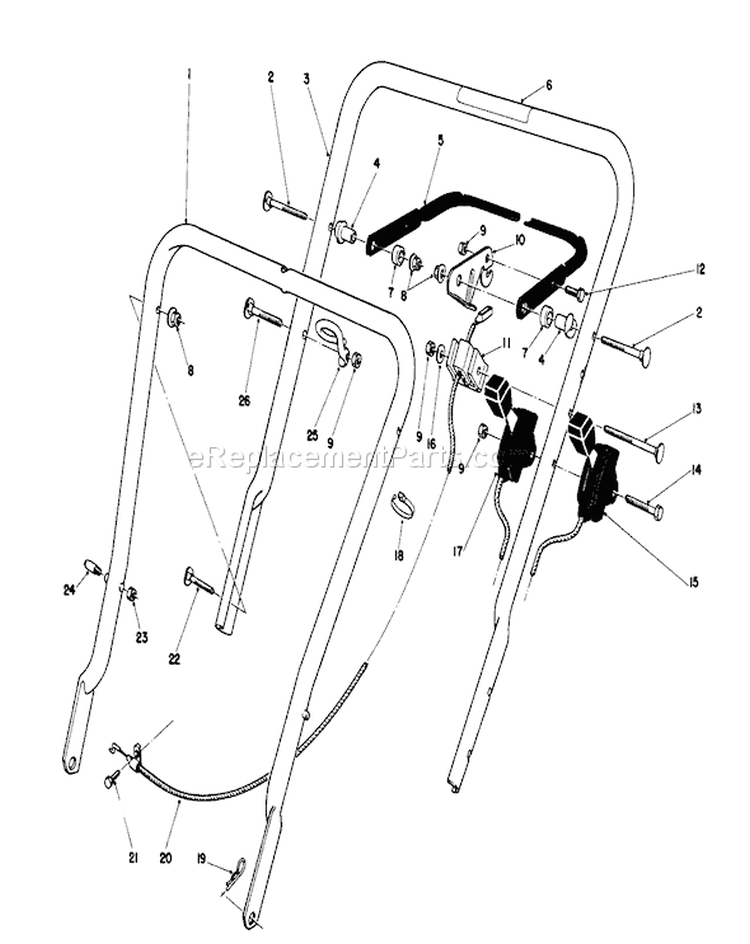 Handle Assembly Diagram and Parts List for 16775 0000001-0999999 - 1990 Toro Lawn Mower