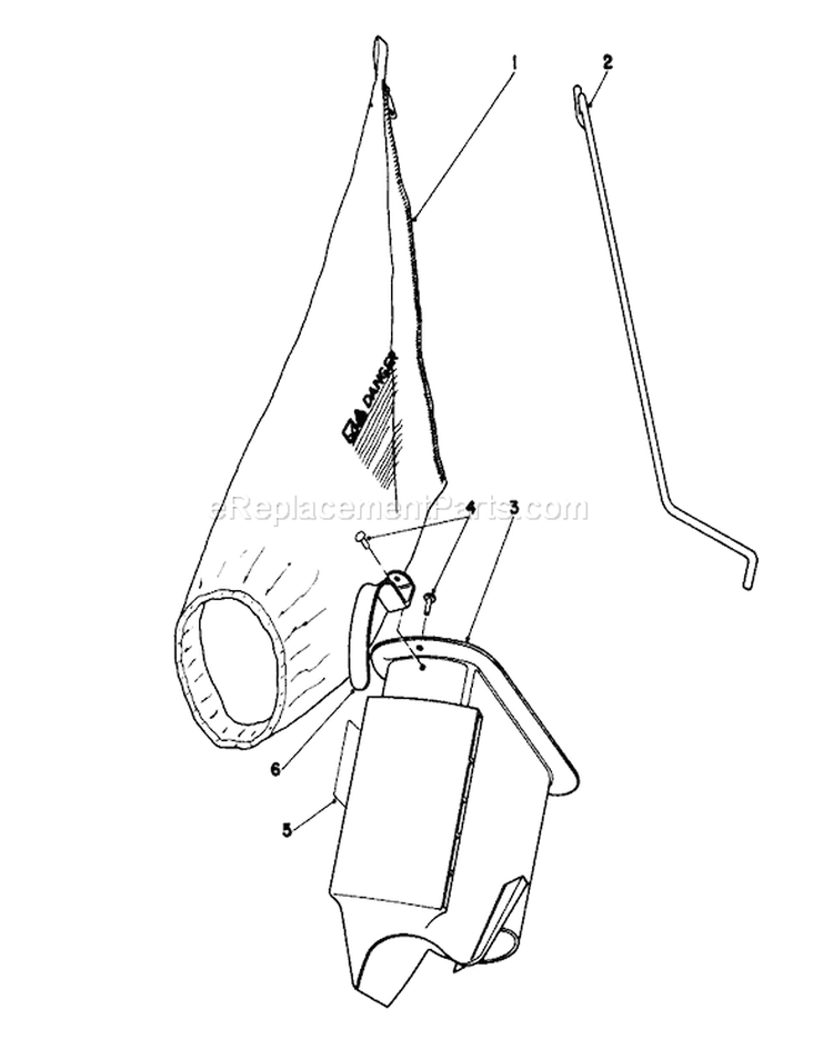 Bagging Kit Diagram and Parts List for 16775 4000001-4999999 - 1984 Toro Lawn Mower