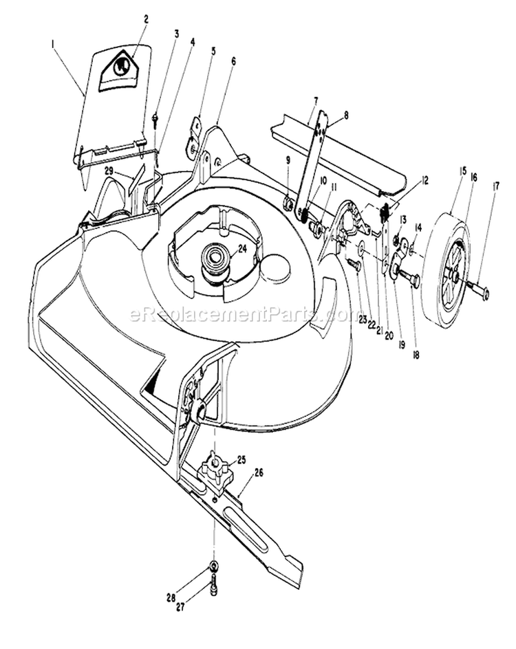 Housing Assembly Diagram and Parts List for 16775 4000001-4999999 - 1984 Toro Lawn Mower