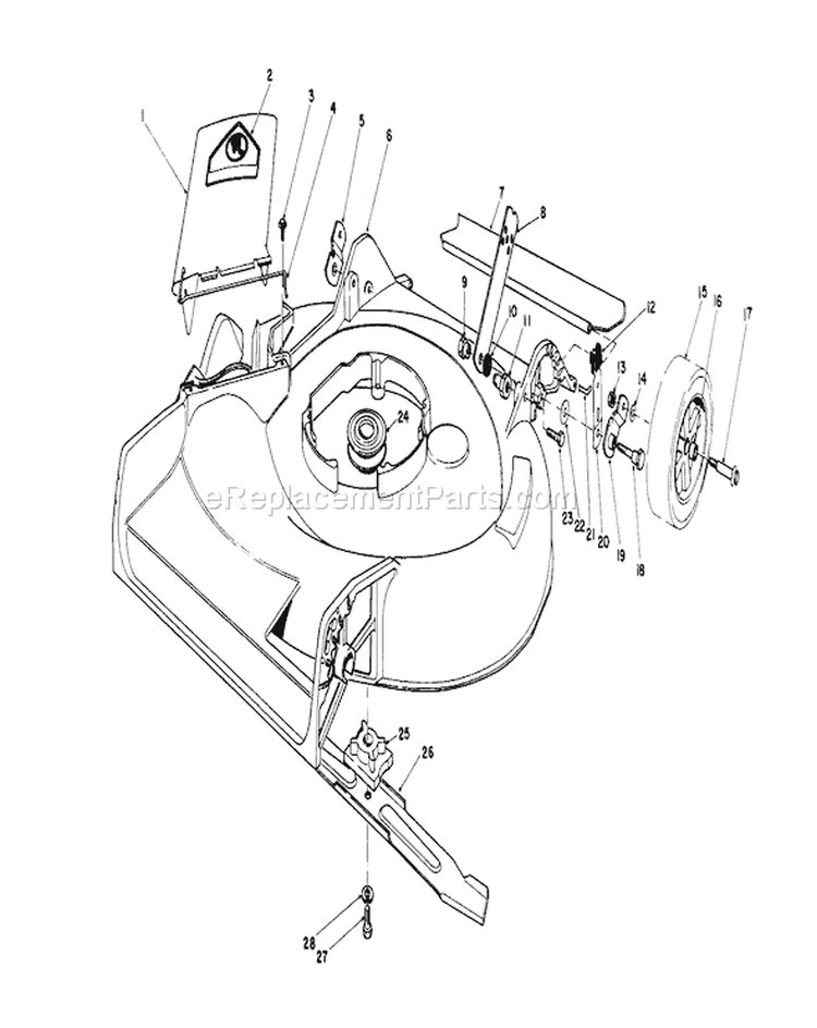 Housing Assembly Diagram and Parts List for 16775 6000001-6999999 - 1986 Toro Lawn Mower