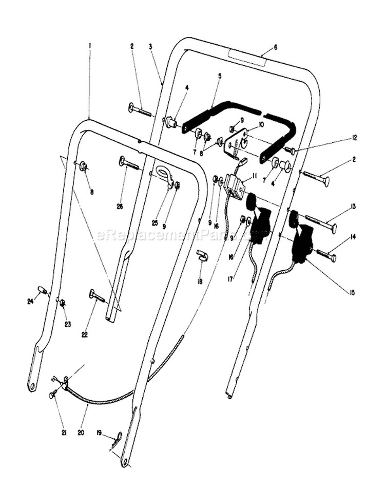 Handle Assembly Diagram and Parts List for 16775 8000001-8022965 - 1988 Toro Lawn Mower